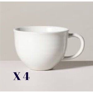 15oz Flared Brim Stoneware Mug Vintage Cream - Hearth & Hand w/Magnolia Set of 4